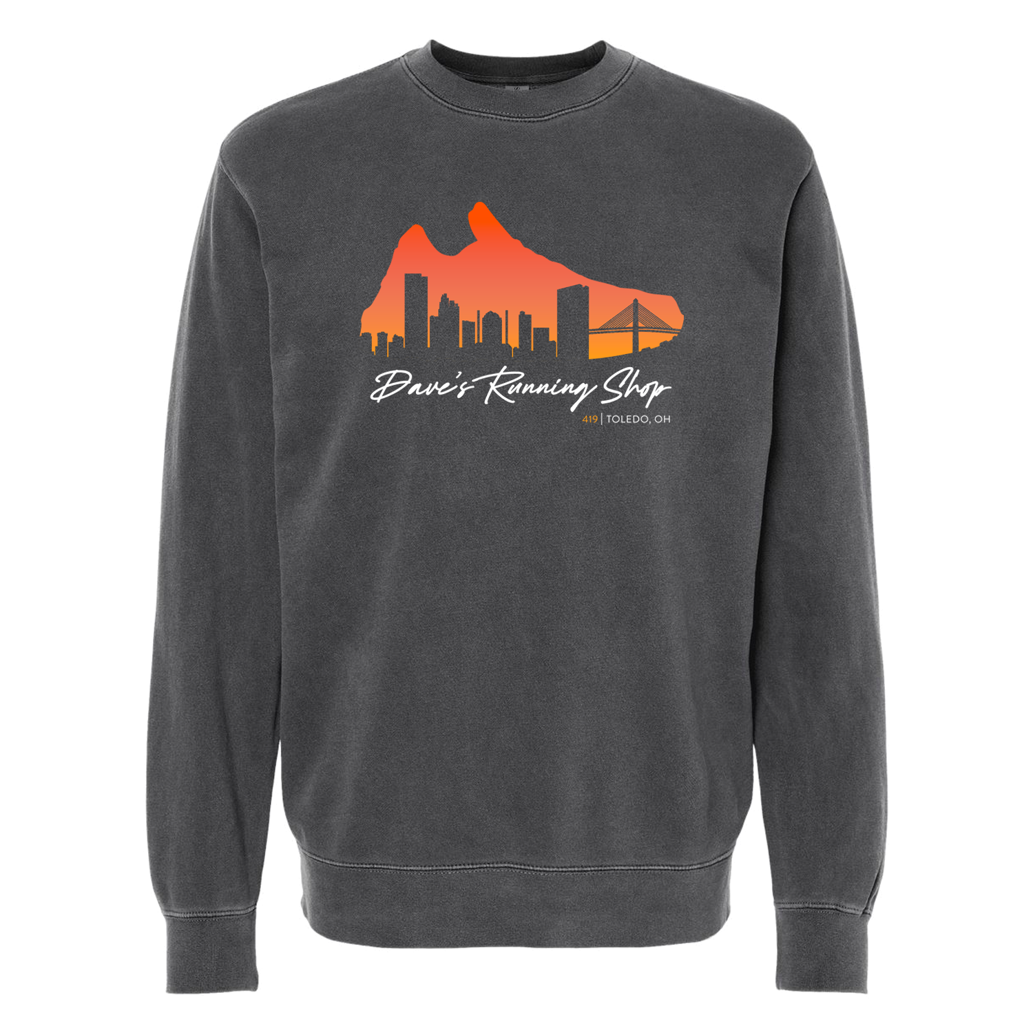 Dave's Running Shoe Skyline - Crew Neck Sweatshirt