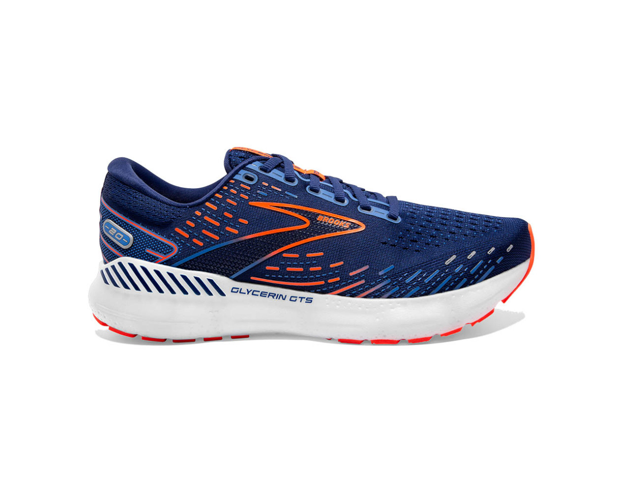 Red white blue brooks shoes on sale